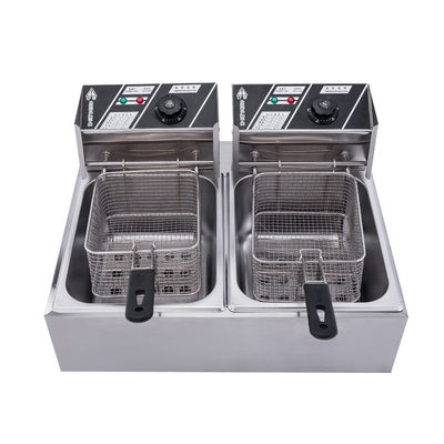 Buy Restaurant Commercial Gas Electric Chips Fryer Double Tank Potato Chips Chicken Deep Fryer online manufacture