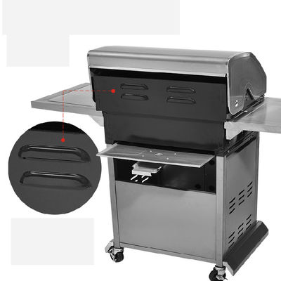 Buy 4 Burners Vertical Gas or Charcoal BBQ Grill Outdoor Home Garden Use online manufacture