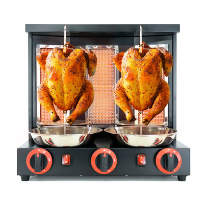 Burners Propane Gyro Machine Broiler Kebab Doner Shawarma Automatic Vertical Rotisserie BBQ Grill