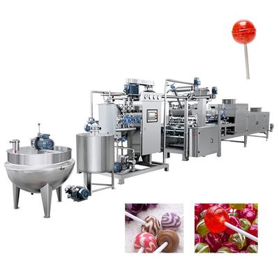 304 Flat Lollipop Making Machine / Candy Production Line 100-600kg/H